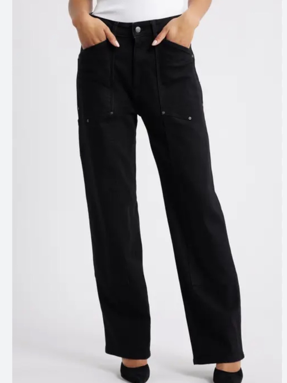 Warp + Weft jeans Black High-Rise SAT straight 90’s utility carpenter gorpcore